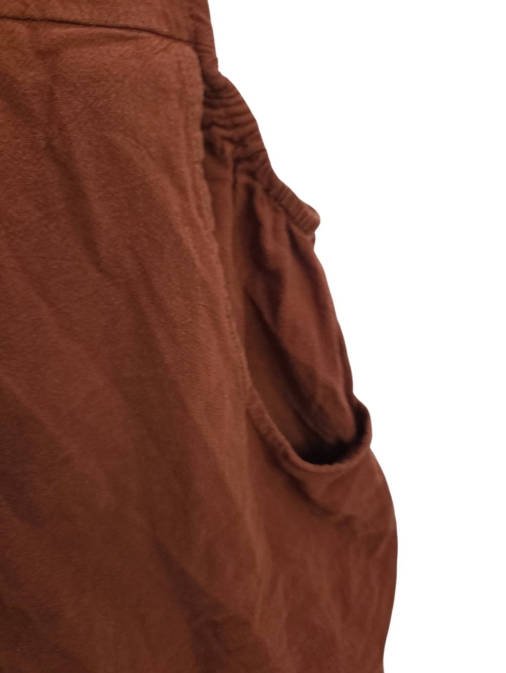 Rust Cotton Wide Leg Jumpsuit Overalls Adjustable Straps Boho Utility Pockets L - Picture 4 of 9